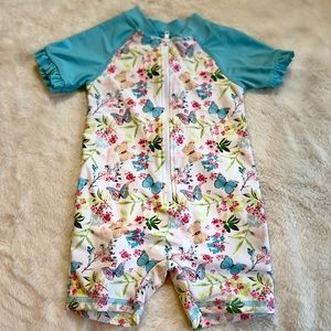 Floral Butterfly One Piece Swimsuit